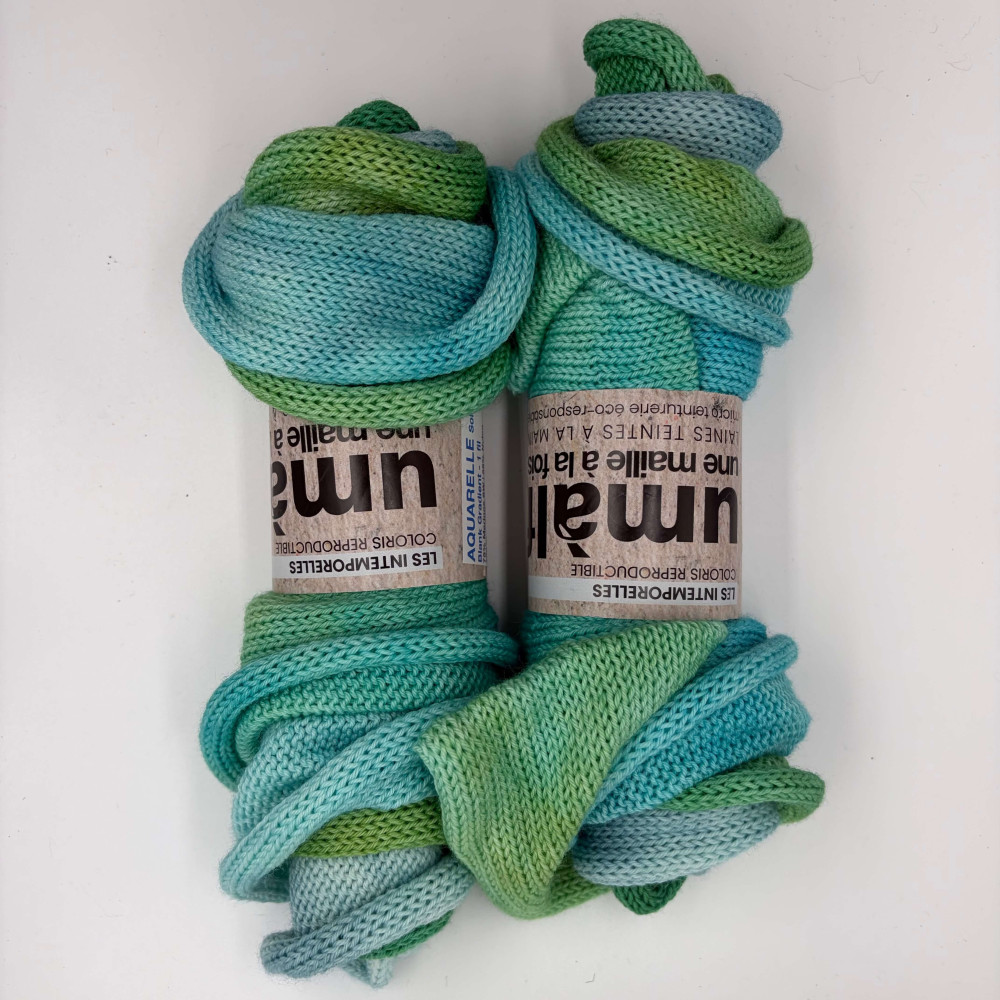 Aquarelle Laine  à chaussette teinte à la main en dégradé Une Maille à la Fois