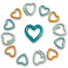 Lots de 12 marqueurs coeur avec mousqueton - YKTL