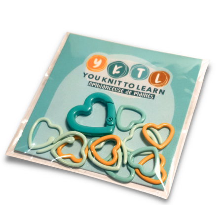 Lots de 12 marqueurs coeur avec mousqueton - YKTL